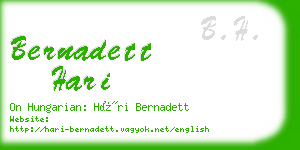 bernadett hari business card